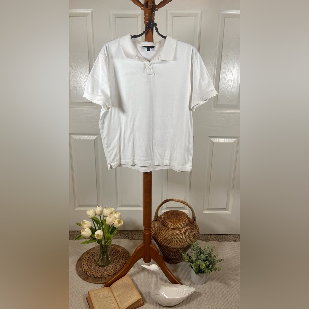 Banana Republic Luxe White Men’s Polo Shirt
